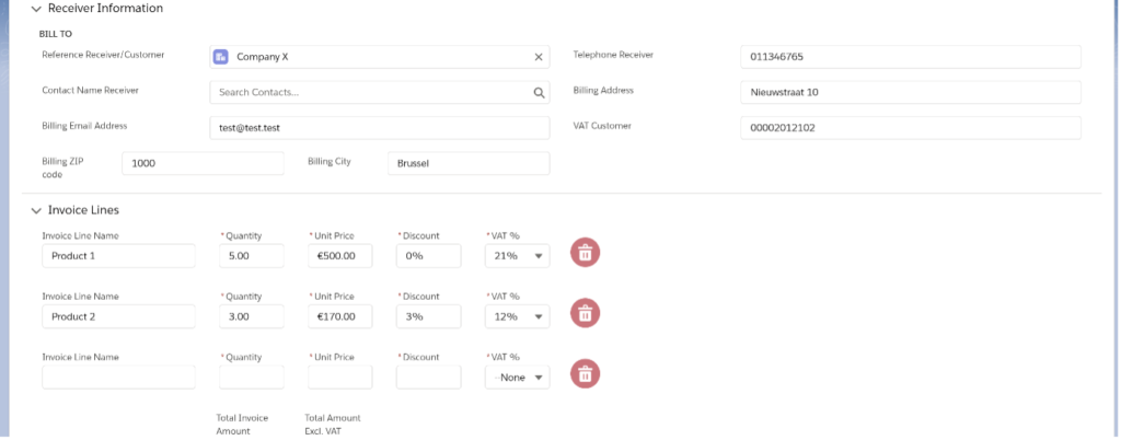 Invoicing app for Salesforce